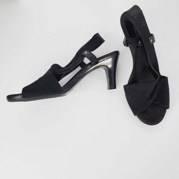 AEROSOLES Black Strappy Comfort Heels - Picture 4 of 10